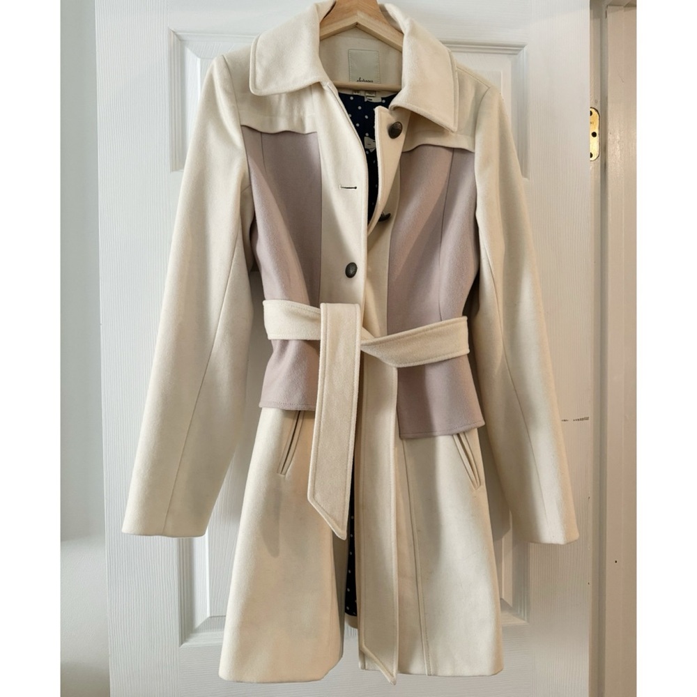 Anthropologie Elevenses Colette Wool Peplum Coat